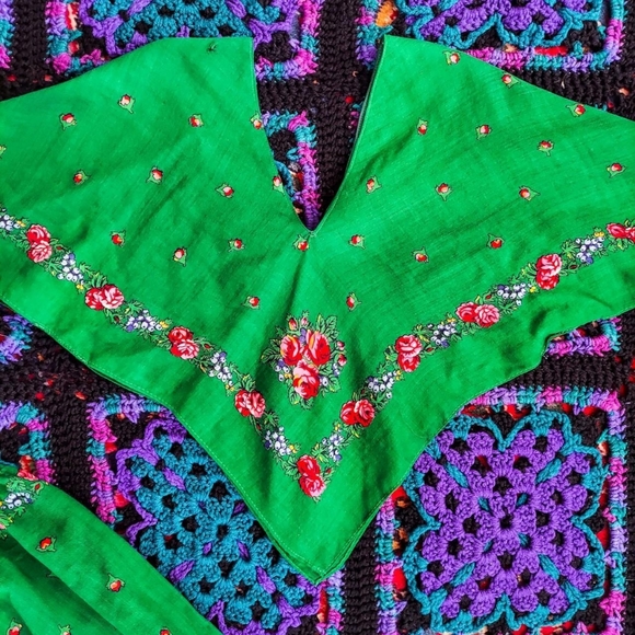 Vintage Scarf Handkerchief Hem Skirt Crop Top Two Piece Matching Co-Ord Set - Picture 5 of 7